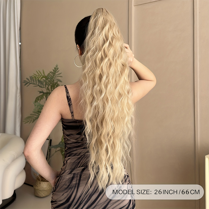 Ein großer, gewellter Pferdeschwanz-Perückenzopf