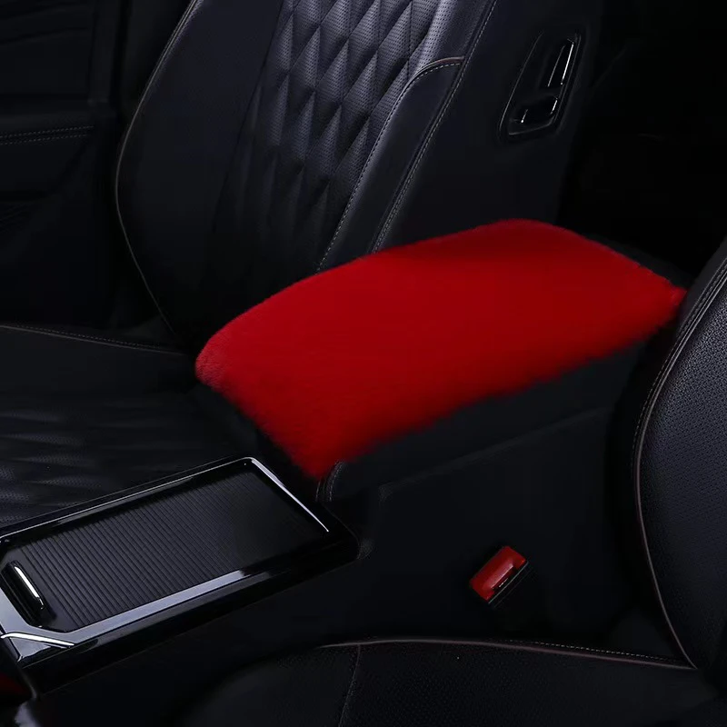 Caixa de apoio de braço do carro de pelúcia almofada quente console central braço capa almofadas estiva arrumação universal decoração interior do automóvel