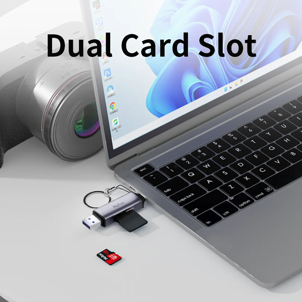 Netac เครื่องอ่านการ์ดความเร็วสูง All-in-one TF SD การ์ดหน่วยความจํา USB3.0 Multi-function Converter คอมพิวเตอร์/Type-C โทรศัพท์แท็บเล็ตทั่วไป