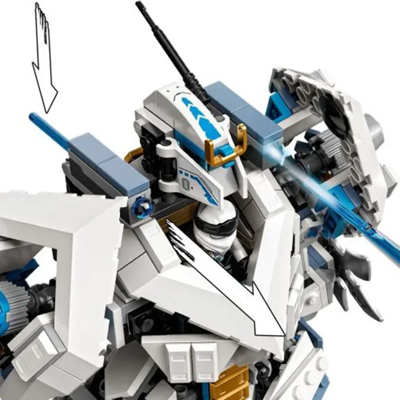 ของเล่นร้อน 781PCS LEGACY Series Zane's Titan Mech Battle Building Blocks 71738 การวิเคราะห์อิฐ 5 ตัวเลขสําหรับของขวัญวันเกิด