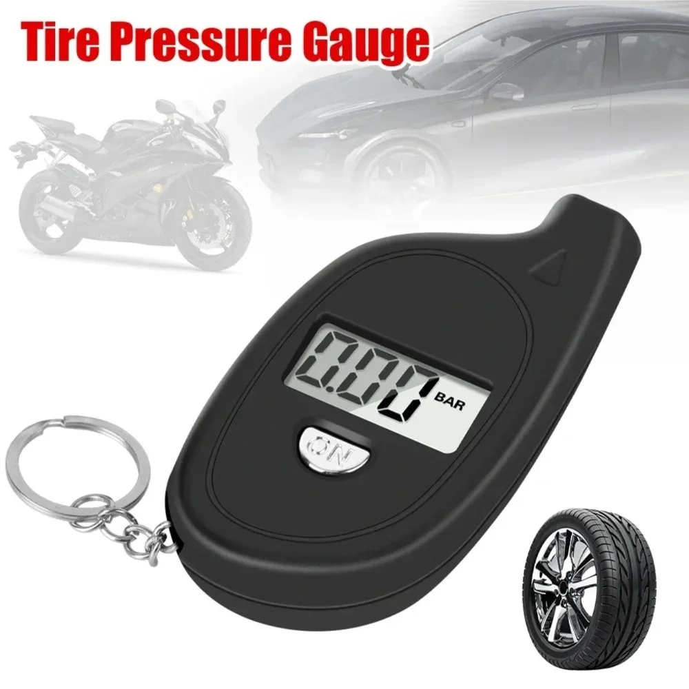 Medidor de pressão de ar dos pneus do carro medidor de pneus digital display lcd auto carro motocicleta pneu alarme segurança