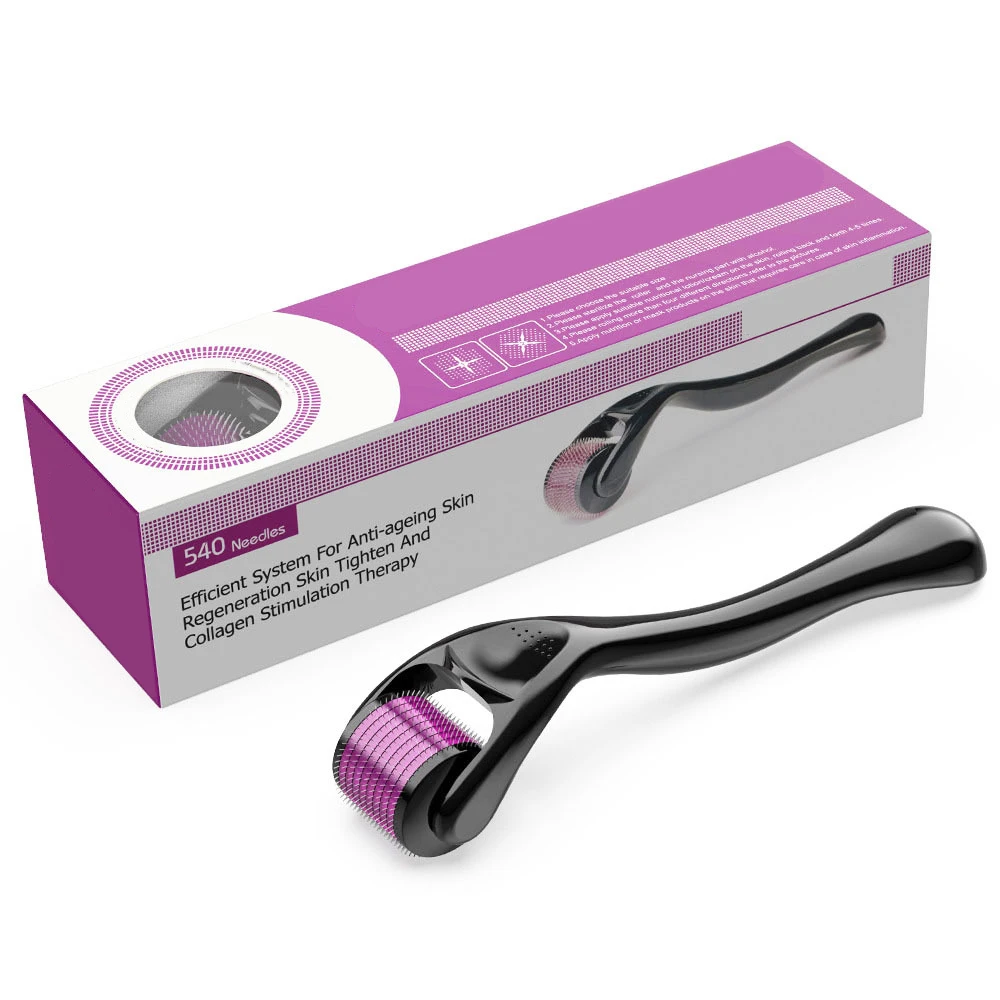 0.25MM 540Pin Stal Nierdzewna Czarny Microneedling Pielęgnacja Skóry Twarzy Do Użytku Domowego Narzędzia do Masażu Upiększającego Twarz