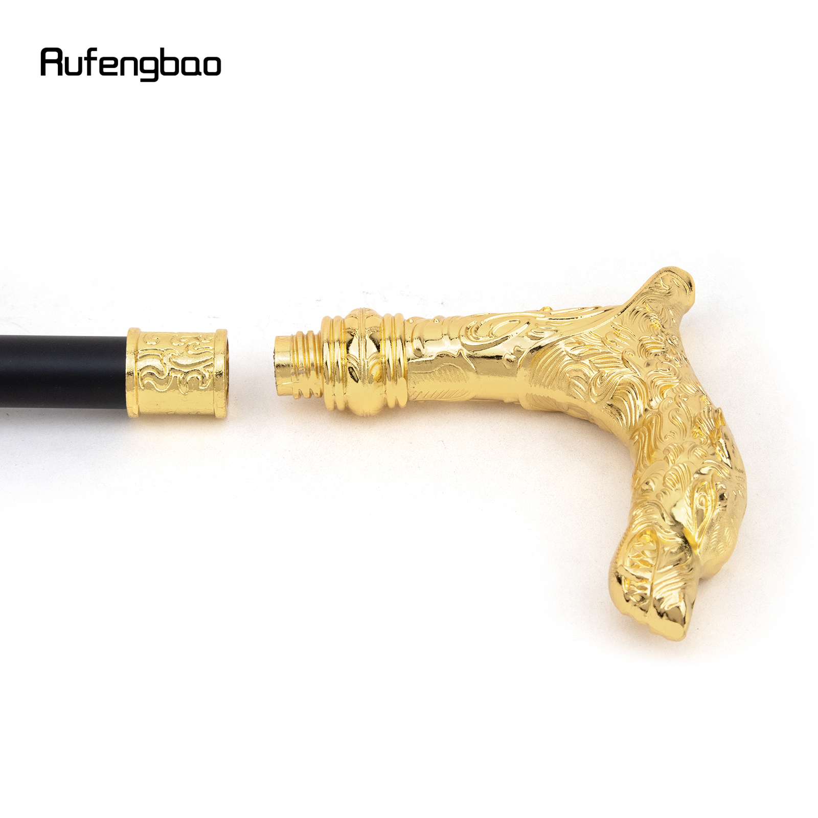 Golden Kylin Leopard Moda Bengala Decorativa Cospaly Festa Vintage Na Moda Bengala Halloween Crosier 93cm