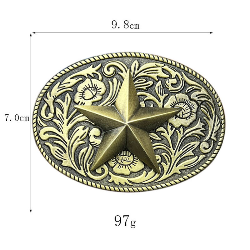Tang Gras Blumen dekoration fünfzackige Stern Gürtels chnalle