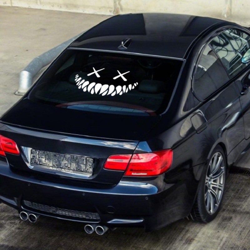 Demon Smiling Face Car Stickers for Rear Windshield Cool Auto Body Styling Waterproof Decoration Automobile Window Vinyl Decals