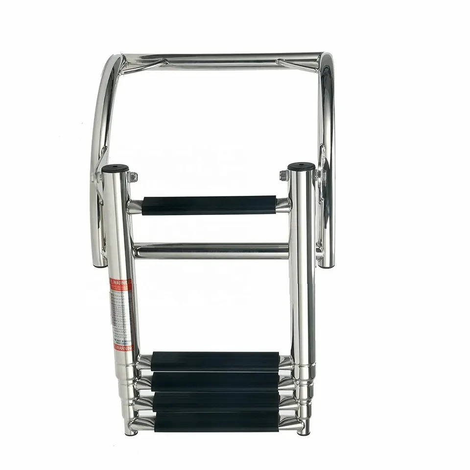 Scala corrimano personalizzata in acciaio inossidabile 316 a 4 gradini con scala pieghevole curva Accessori per barche per yacht marini