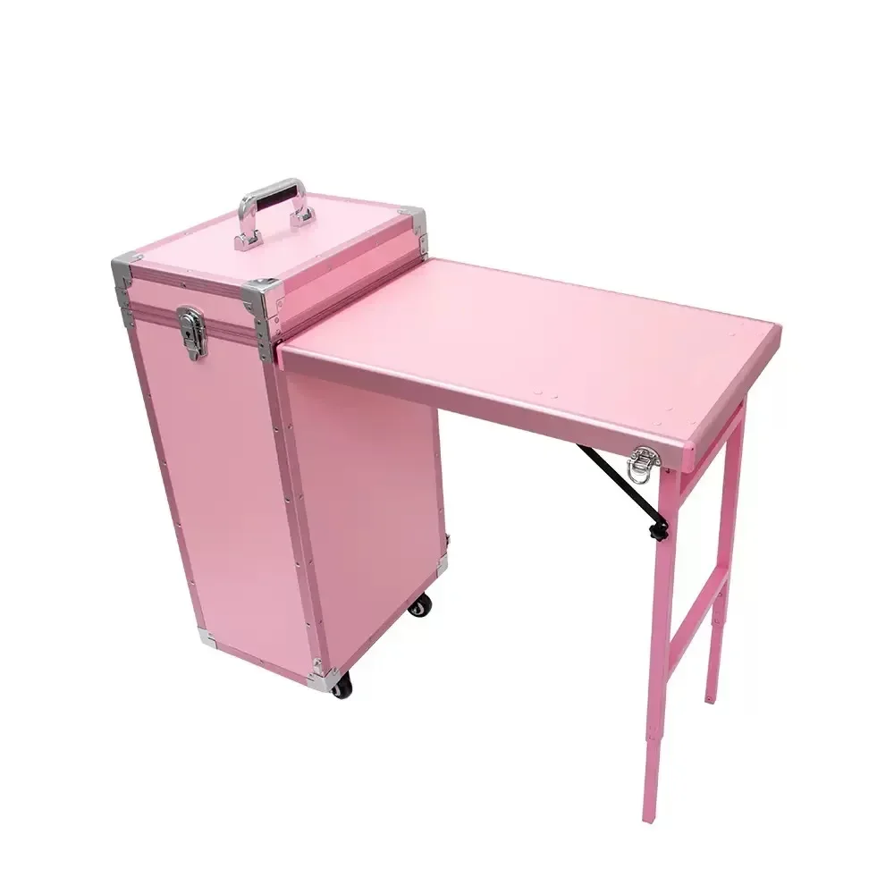 Portable Manicure Table Foldable Nail Table Makeup Train Case Desk Cosmetic Portable Folding Table Mesa De Manicura Profesional