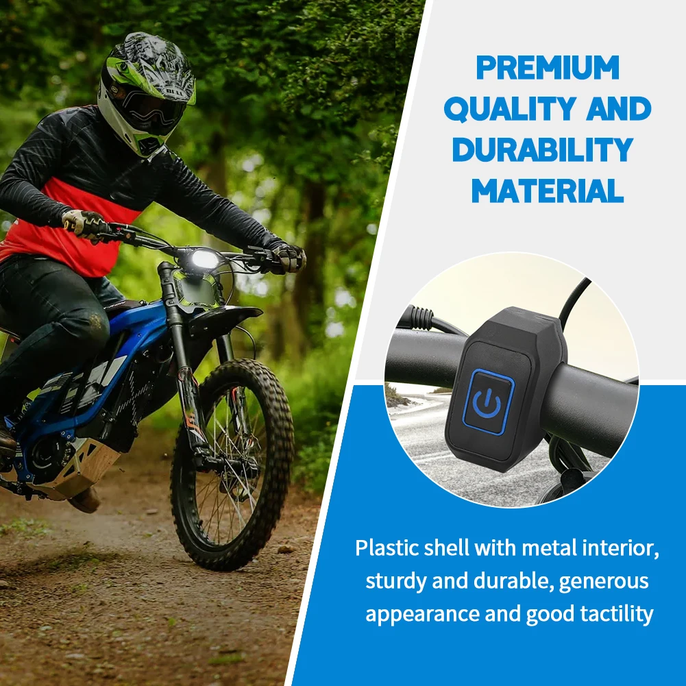 Para Talaria Sting R MX4 interruptor de montaje en manillar de motocicleta interruptor de apagado de faro con luz LED azul Plug & Play resistente al agua
