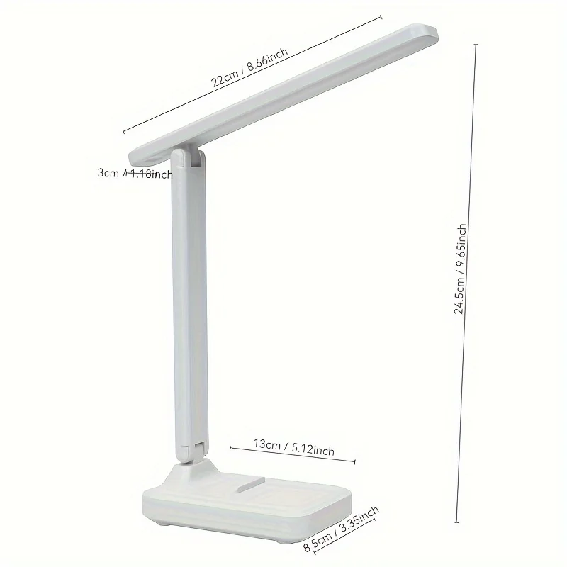 Interruptor de toque led branco dobrável lâmpada de mesa quarto cabeceira estudo leitura cuidados com os olhos noite lâmpada usb plug-in regulável lâmpada de mesa branca