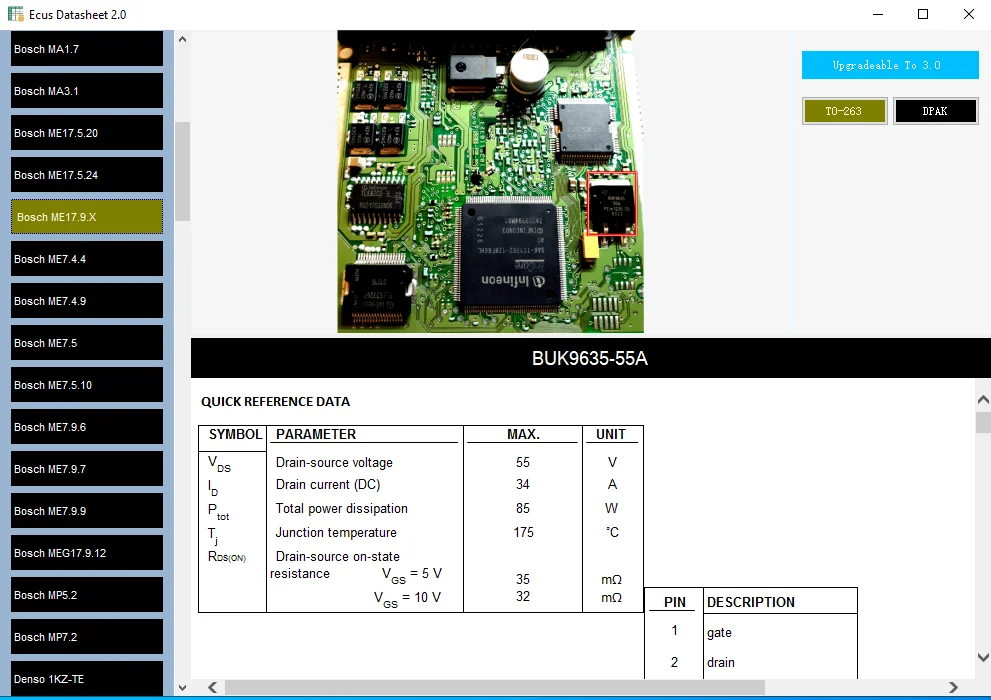 Ecus Datasheet 2.0 ECU reparasi Software PCB Schematics dengan komponen elektronik mobil ECUs dan informasi tambahan