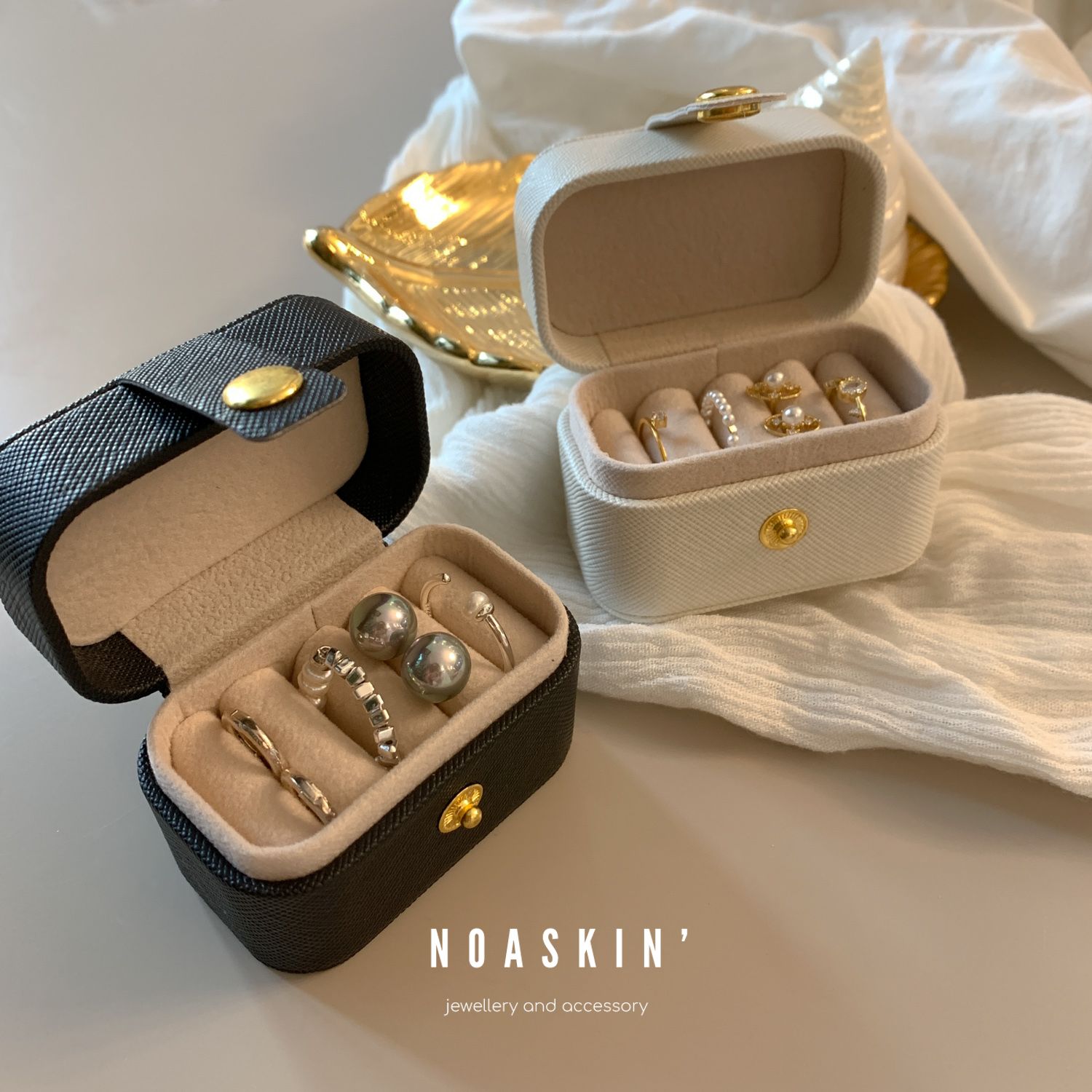 Mini Ring Box Tragbare Kleine Schmuck Organizer Display Reise Einfache Mini Geschenk Fall Boxen Leder Ohrring Halskette Halter