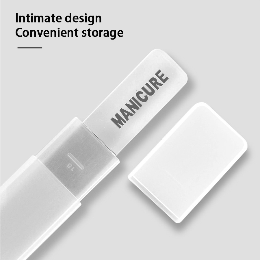 Lixa de unha de vidro nano, esmalte de cristal transparente, tira de fricção, polimento e brilhante, ferramenta de realce de unhas