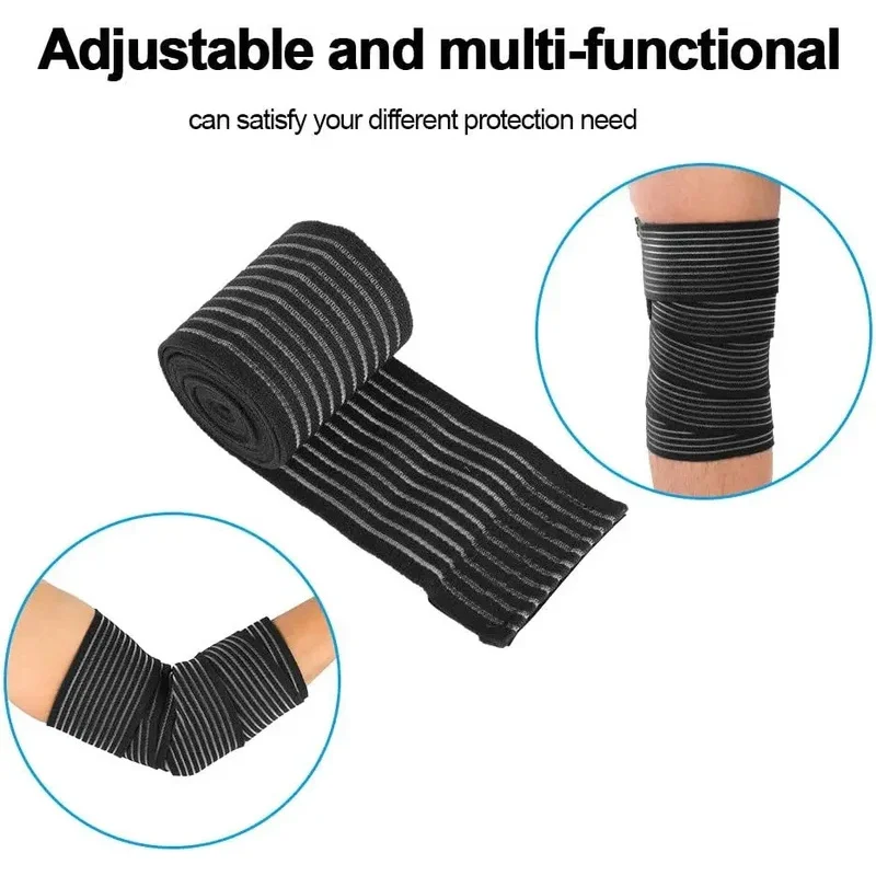 1 pezzo di supporto per fasciatura di compressione elastica extra lunga per ginocchio, supporto per gambe, legamenti stabilizzanti, squat, basket, corsa