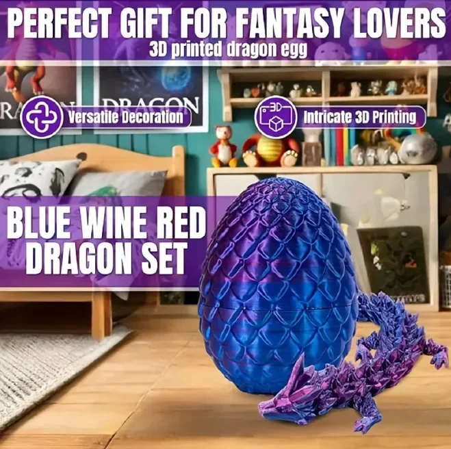 Creative Decompression Dragon Egg Chameleon Pendulum 3D Printing Complete Set of Gifts Colorful Set Toys Colorful Decoration