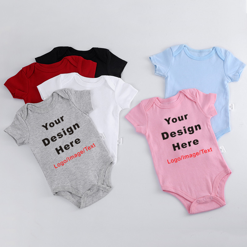 DIY YOUR Deisng Newborn Customization Bodysuit Long Sleeve & Short Sleeve Jumpsuit Simple CUSTOM TEXT Baby Romper