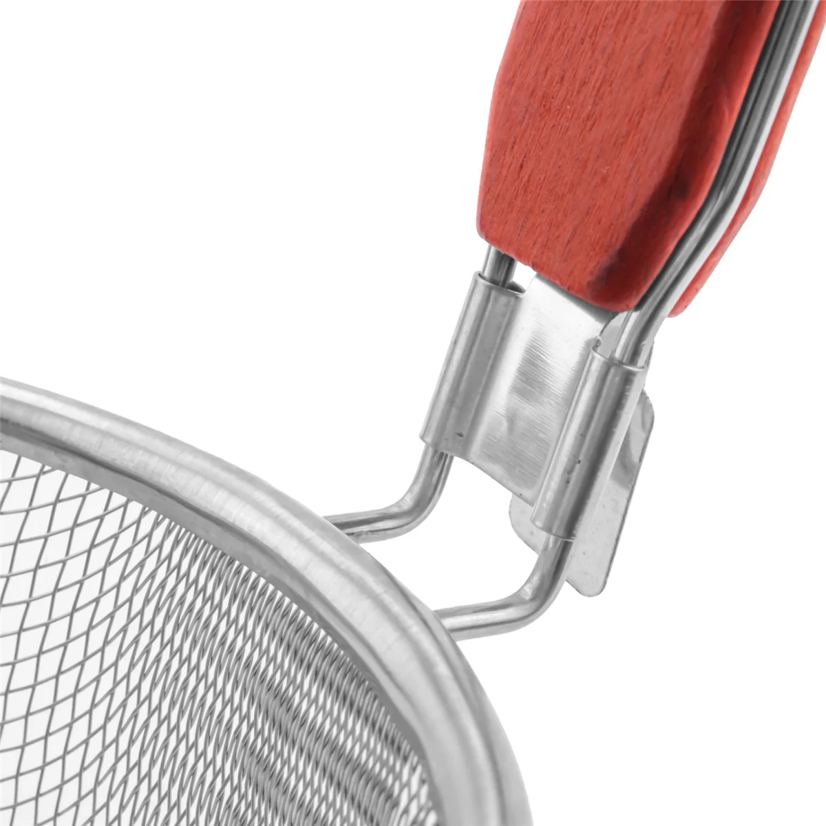 BABQ ไม้ Handle เครื่องครัวสแตนเลสเกี๊ยวก๋วยเตี๋ยวตาข่ายกรอง 5.3 "x 4.9"