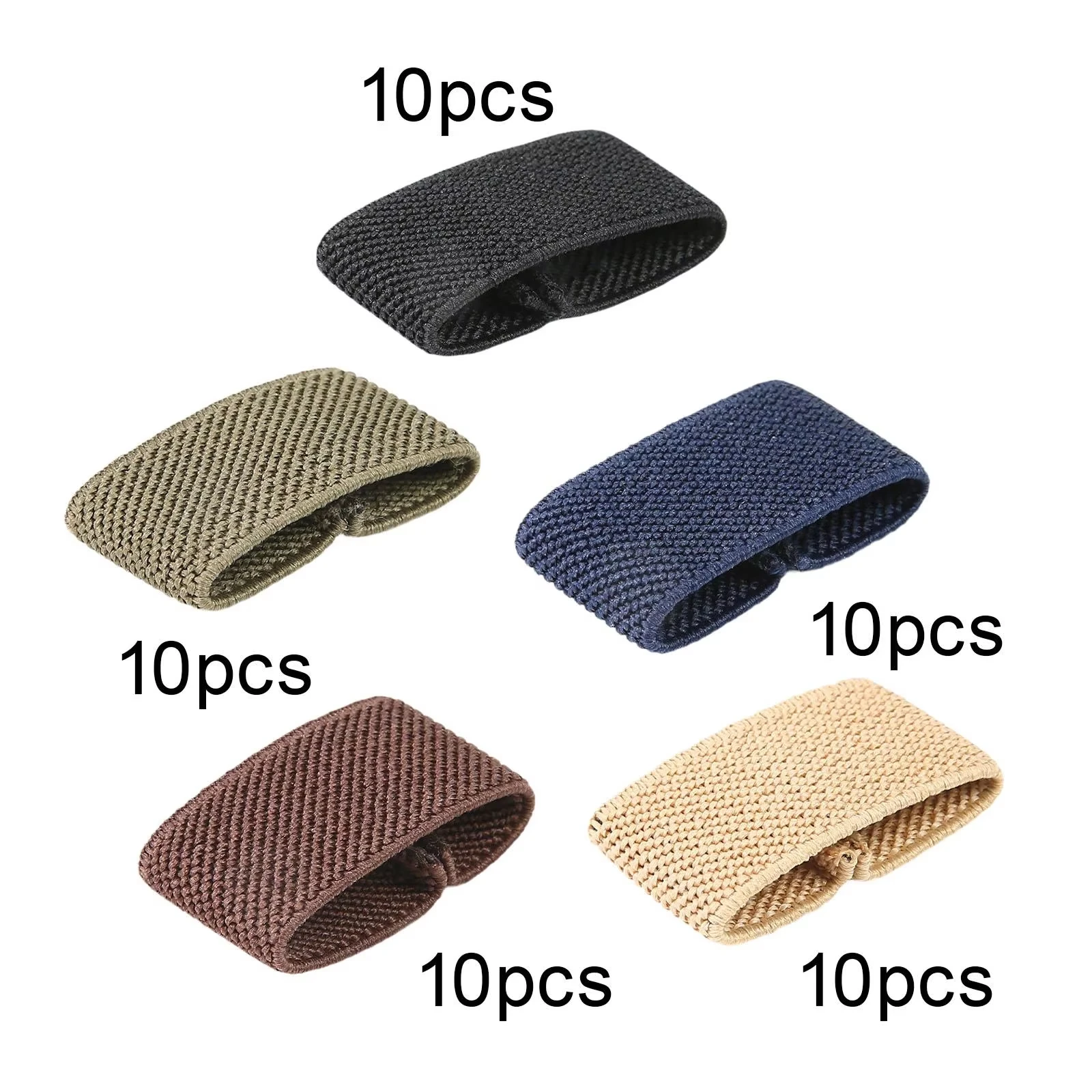 10x elastische riemhouders singelbandhouder nylon riemorganizer voor 1,5" brede riemen/riemen accessoires rugzakriemhouder
