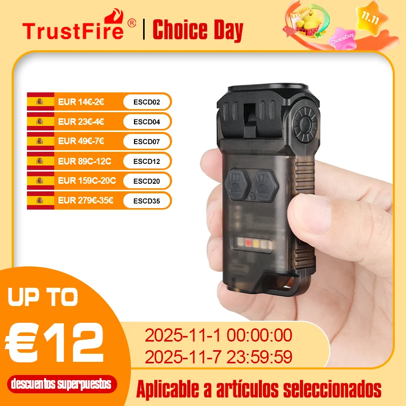 Trustfire MINIX5 EDC Flashlight Rechargeable Led Flashlights Magnetic Portable Lantern 750Lumen UV light Night Lamp For Camping