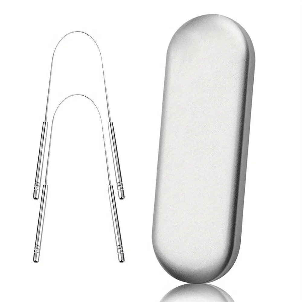 Stainless Steel Tongue Cleaner for Oral Hygiene,Reduce Bad Breath with Large Case,Metal Cleaner for Fresh Breath and Healthy Gum