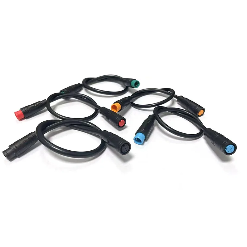 Cable de extensión M8 de 2/3/4/5/6 pines macho a hembra, enchufe para bicicleta eléctrica Julet, conector impermeable, Sensor de señal de freno, Cable eléctrico