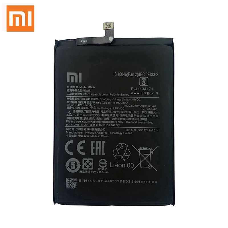 100% オリジナルシャオ mi BN53 BN54 BN55 電話のバッテリーシャオ mi Redmi 注 9 10 プロ 9S 10X 4 グラム 5 グラム交換電池 Bateria