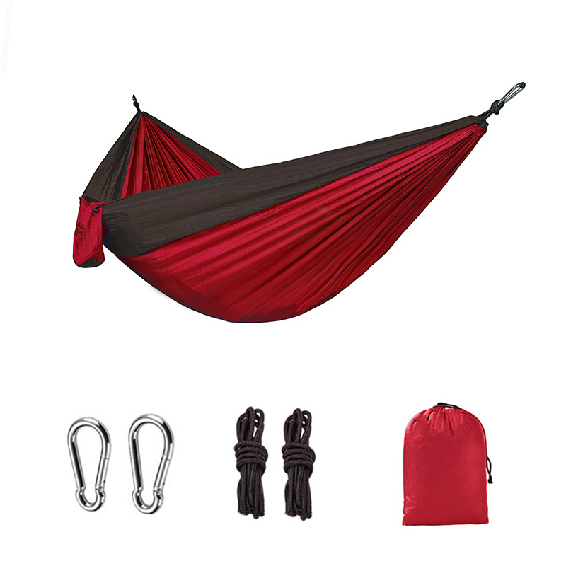 Rede portátil de acampamento ao ar livre para uma única pessoa com rede de nylon combinando com tecido de pára-quedas de alta resistência cama suspensa