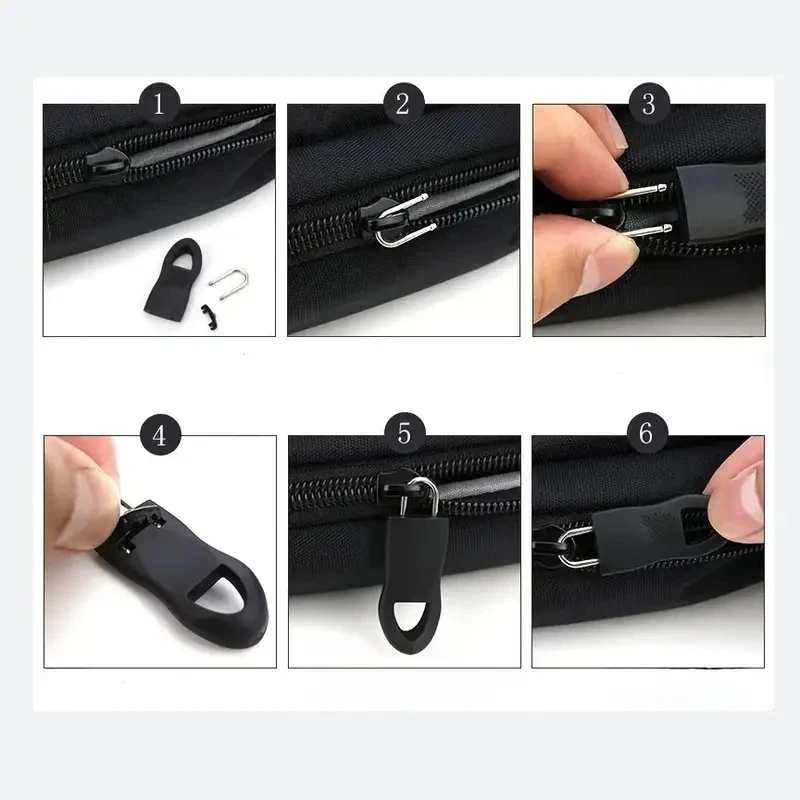 8 ชิ้นเปลี่ยนหัวซิปเครื่องมือฟรีที่ถอดออกได้ซิปดึงสําหรับกระเป๋าเดินทางกระเป๋านักเรียน End Fit เชือกแท็กเสื้อผ้าซิปผู้ให้บริการหัก
