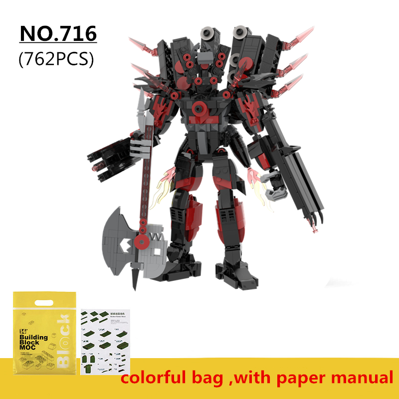 ใหม่ Titan Guitor ลําโพง Man Building Blocks ชุด Creative Skibidi ห้องน้ํา Battle-ขวาน DIY อิฐของเล่นเด็กคริสต์มาสของขวัญ