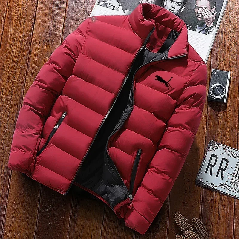 2024 outono inverno novo jovem masculino simples moda casual gola até jaqueta quente de alta qualidade rua na moda jaqueta de algodão