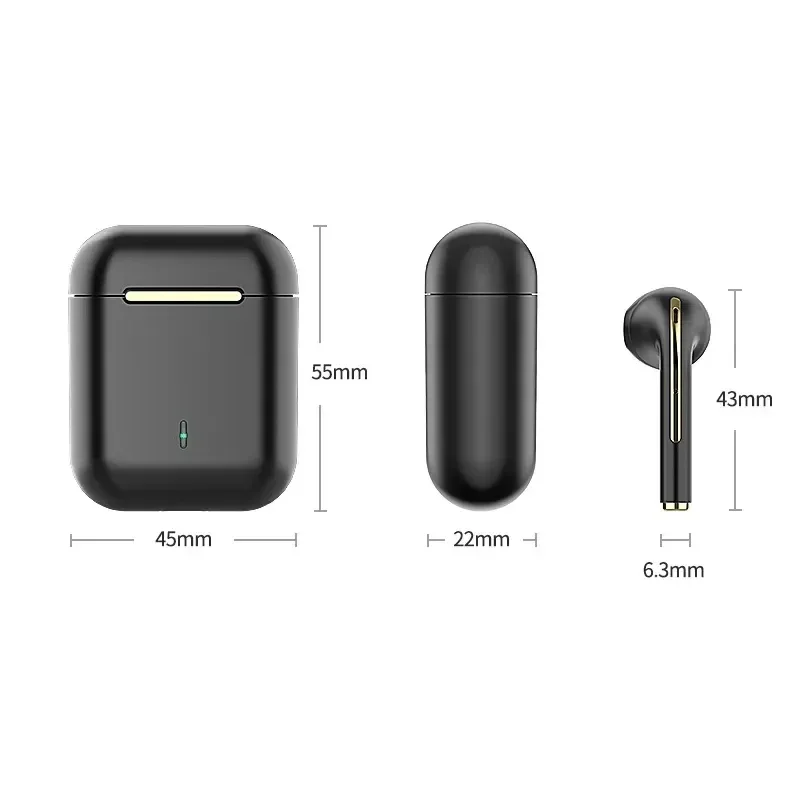 Auriculares inalámbricos J18 intrauditivos TWS Bluetooth Ture, auriculares deportivos estéreo HiFI para juegos, auriculares impermeables con micrófono