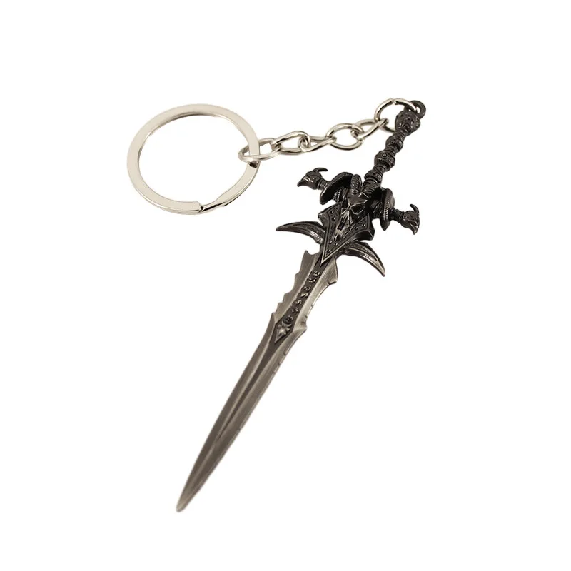9cm World of Warcraft Frostmourne Weapon Keychains Alloy Swords Game Peripheral  Model Metal Action Figures Gift Toys Game Boys