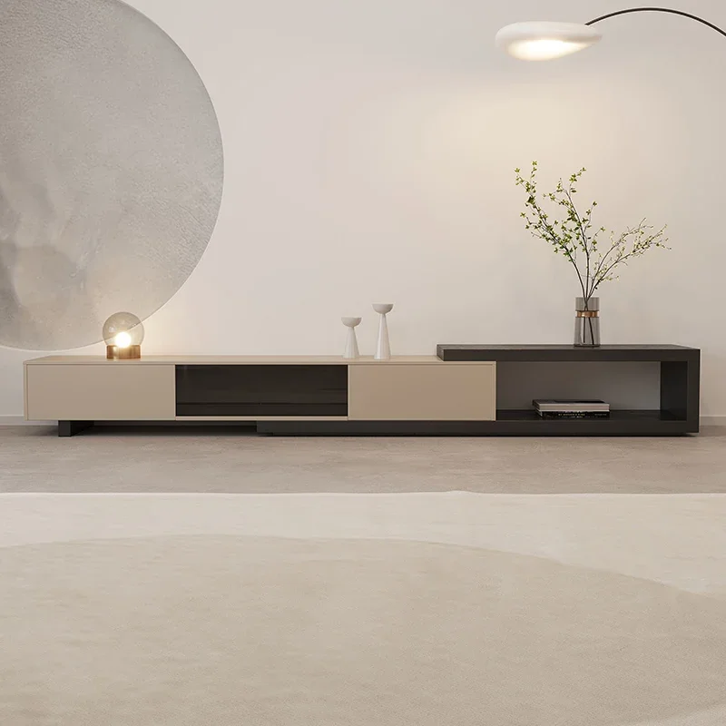 Coffee Table Light Luxury Style Glass Living Room Wood Center Coffee Tables Storage Side Cabinet New