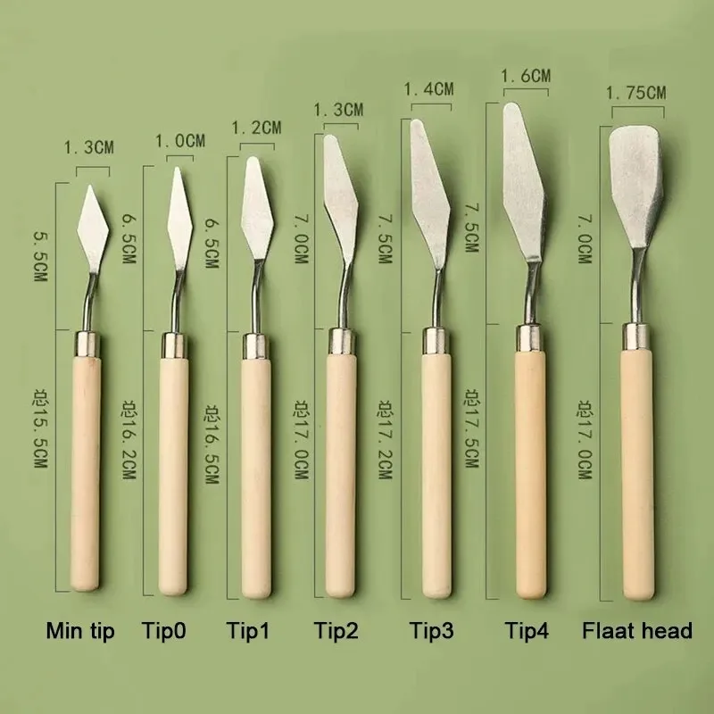 7 pezzi coltelli per pittura a olio in acciaio inossidabile artigianato per artisti spatola coltello per tavolozza coltello per miscelazione raschietto strumenti artistici