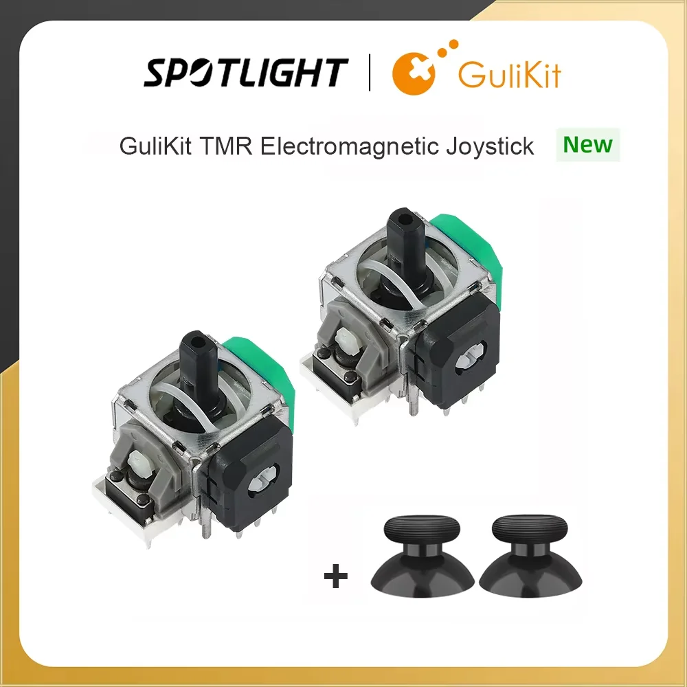 Joystick electromagnético GuliKit TMR con tapa de palo para PS4 PS5/PS5 Edge Gamepad para reparación de controlador de la serie Switch Pro Xbox