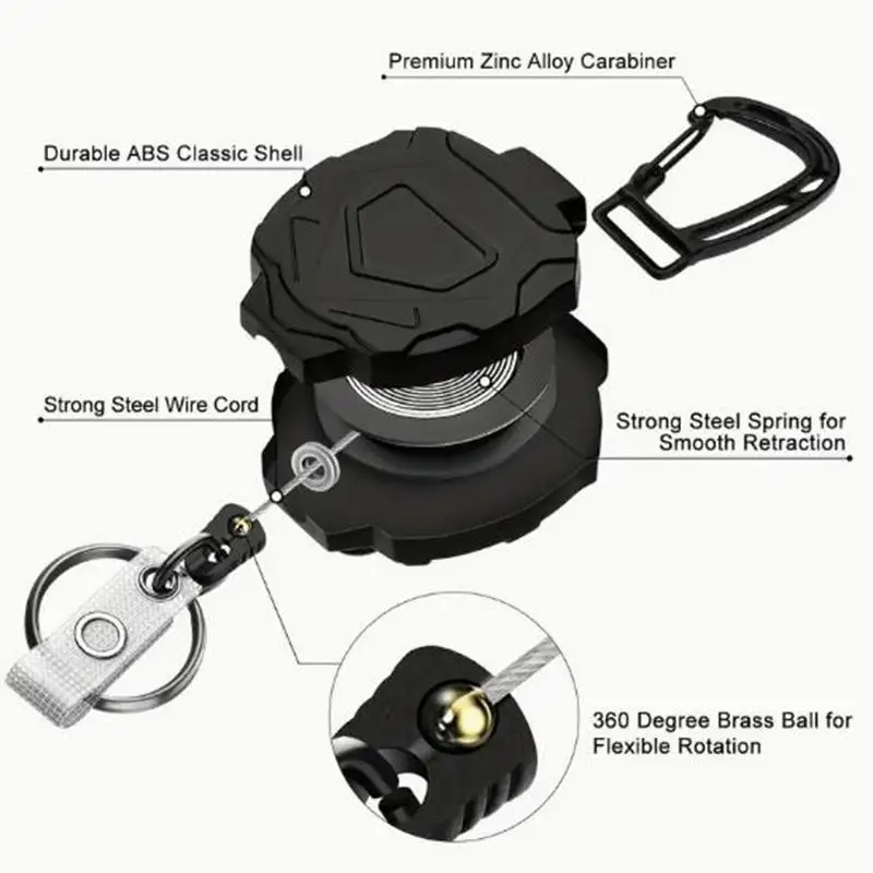 Clip per bobina per badge Custodia per carta di credito Custodia per carta bus Porta badge retrattile Clip per badge Porta ID resistente