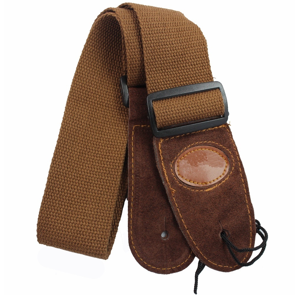 Correa de guitarra de algodón con cabeza de piel de vaca, guitarra eléctrica, guitarra folclórica, guitarra acústica, correa de guitarra Universal