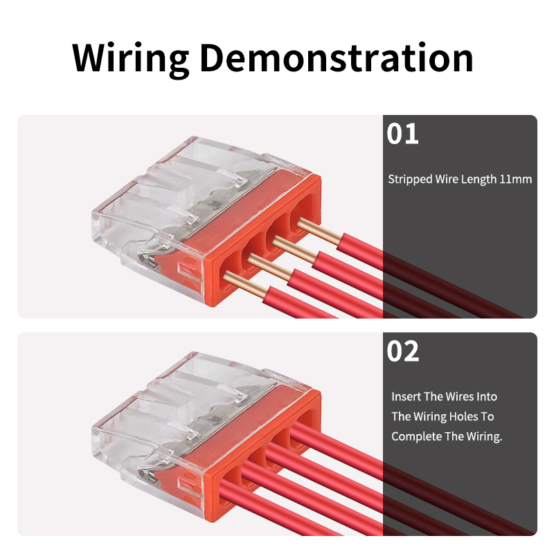 JINH 100 Uds CMK 20 Mini conectores de cable rápidos 2/3/4/5/6/8 puertos bloque de terminales duro inoxidable fácil eléctrico empuje rápido