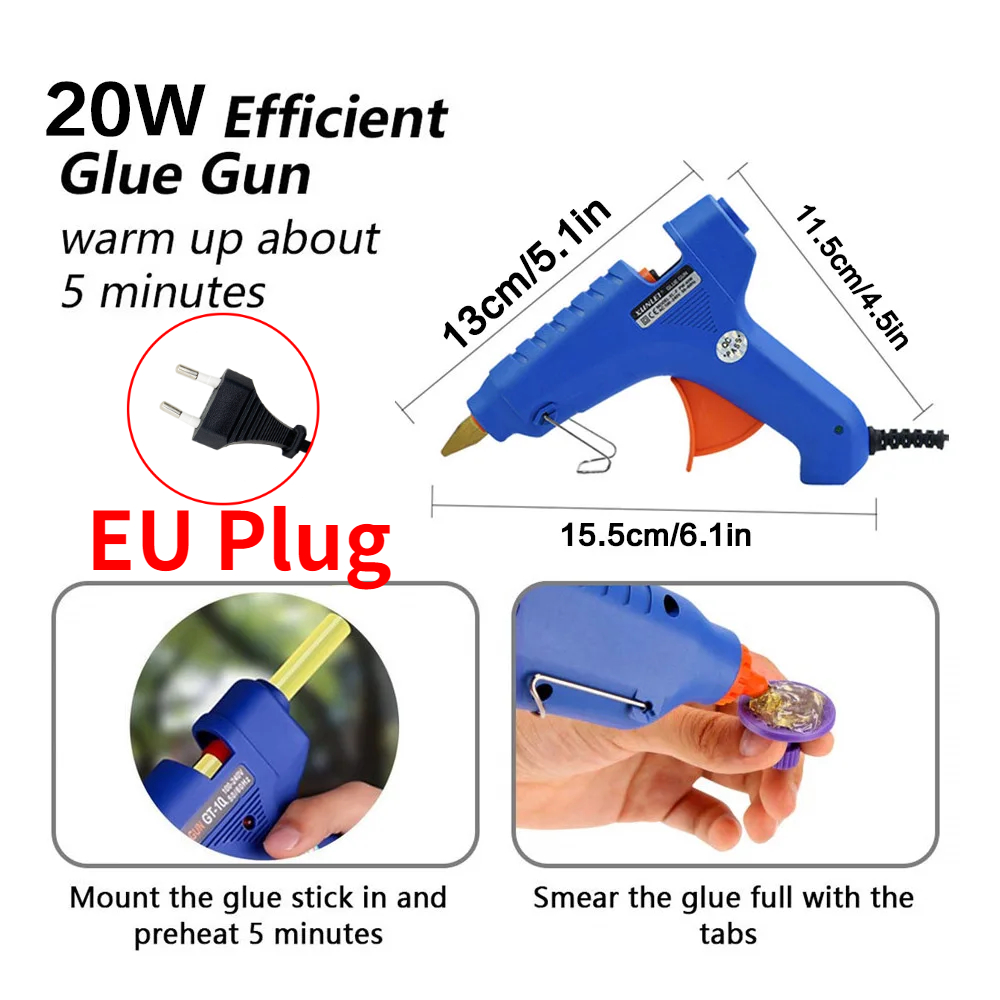 Ferramentas de reparo de amassados sem pintura, plugue ue, pistola de cola, kit de reparo de amassados de carro, removedor de amassados, extrator de amassados para carros e veículos