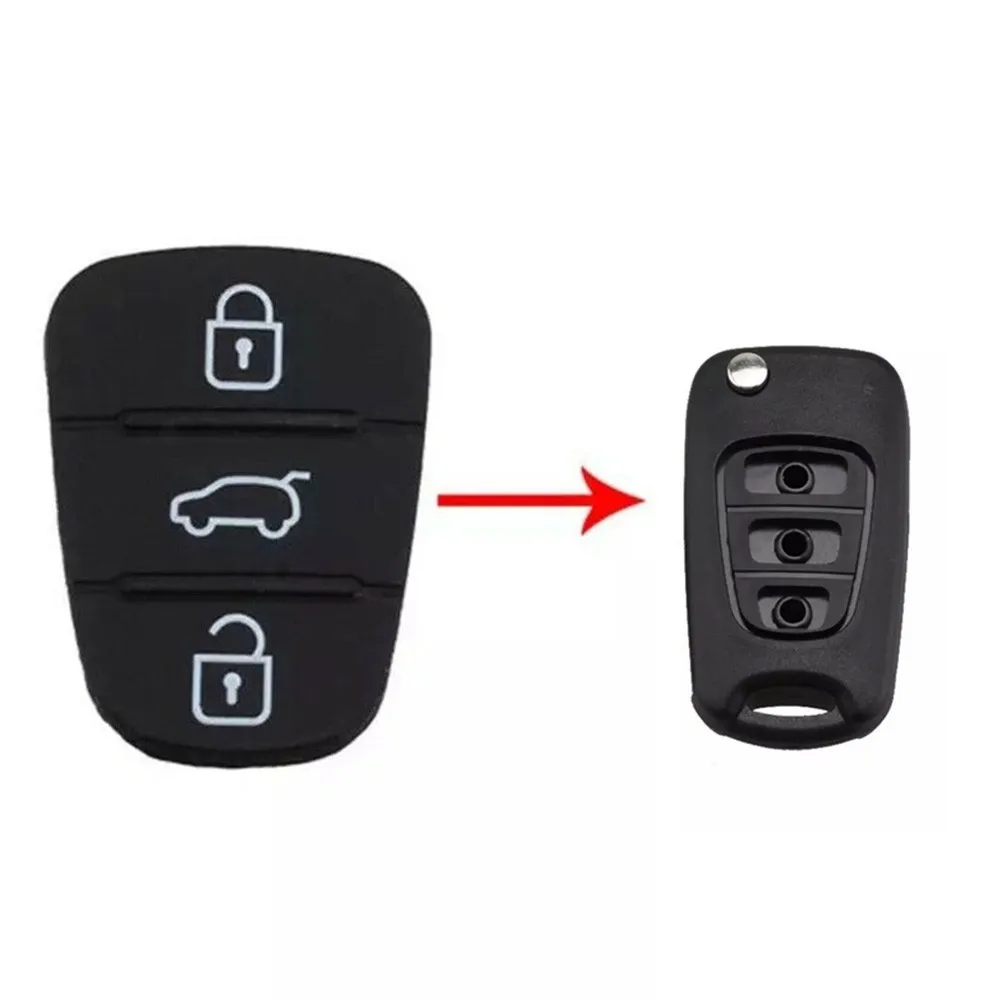Reemplazo de carcasa de llave con almohadilla de goma de 3 botones para HYUNDAI KIA I20 I30 Ix35 Ix20 Rio, funda con mando a distancia para llave de coche