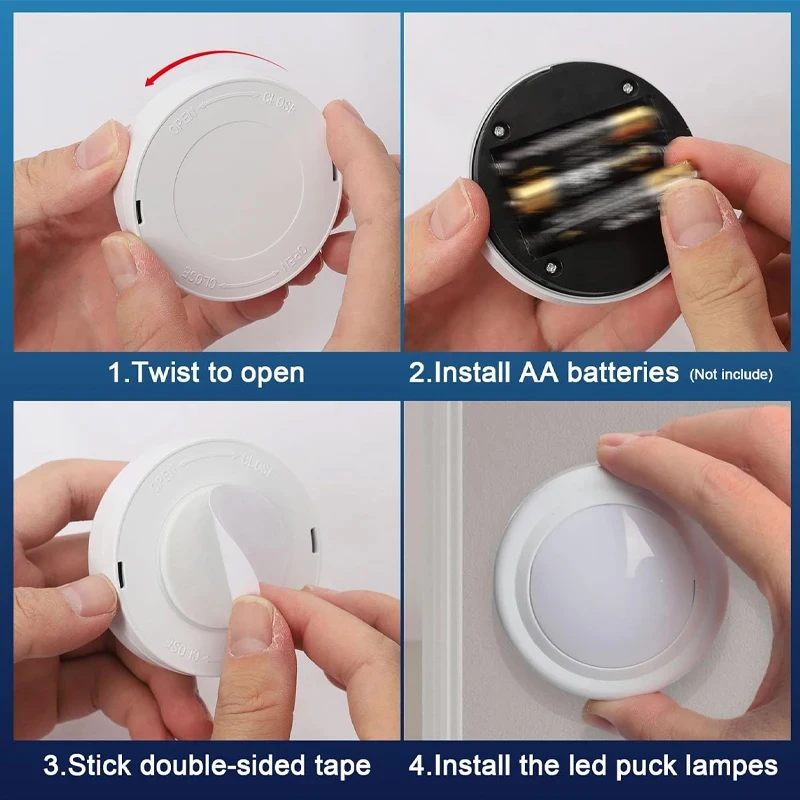 Remote Control Cabinet Lights Battery Powered Night Light Dimmable Warm/White Light Kitchen Lights Closet Aisle Stairs Lighting