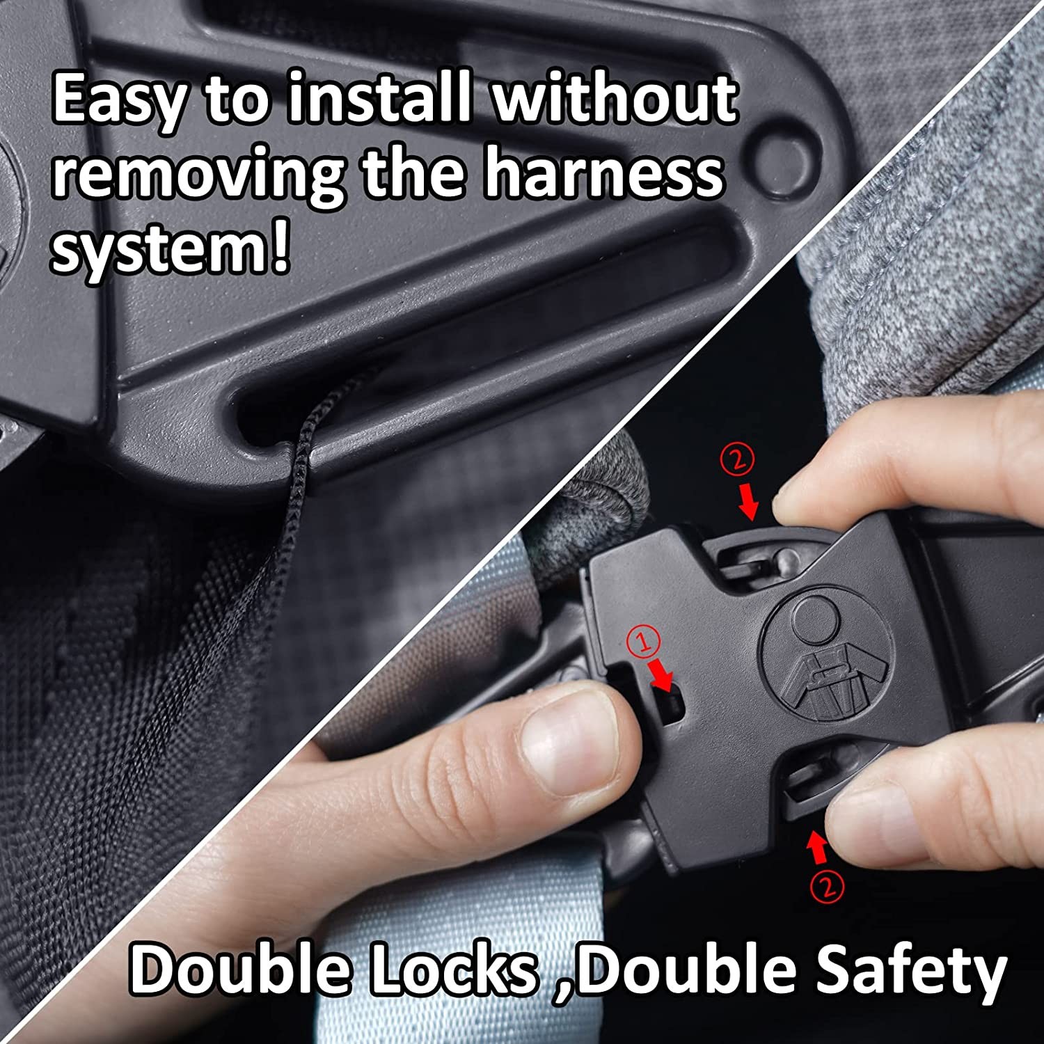 Cochecito de bebé, cinturón de seguridad de coche, trona ajustable, arnés de seguridad, hebilla de bloqueo de posicionamiento, Clip antifuga para el pecho del bebé