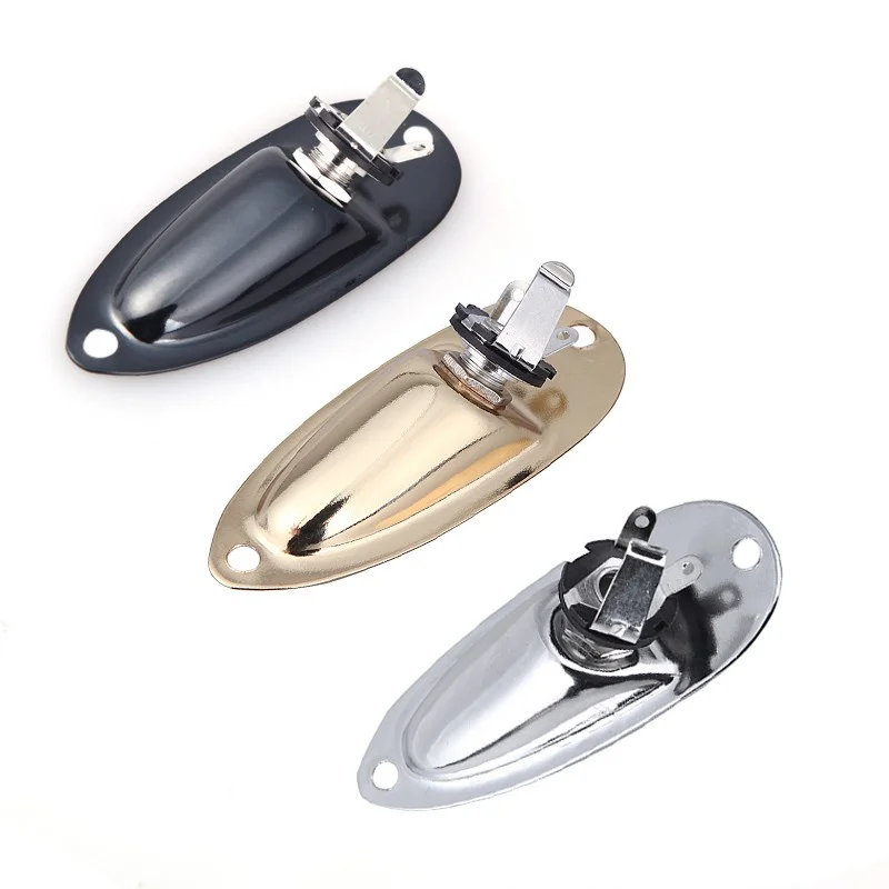 Replacement for Strat Stratocaster Electric Guitar Jack Plate 6.35mm 1/4" Boat Shaped Audio Connector Socket Panel
