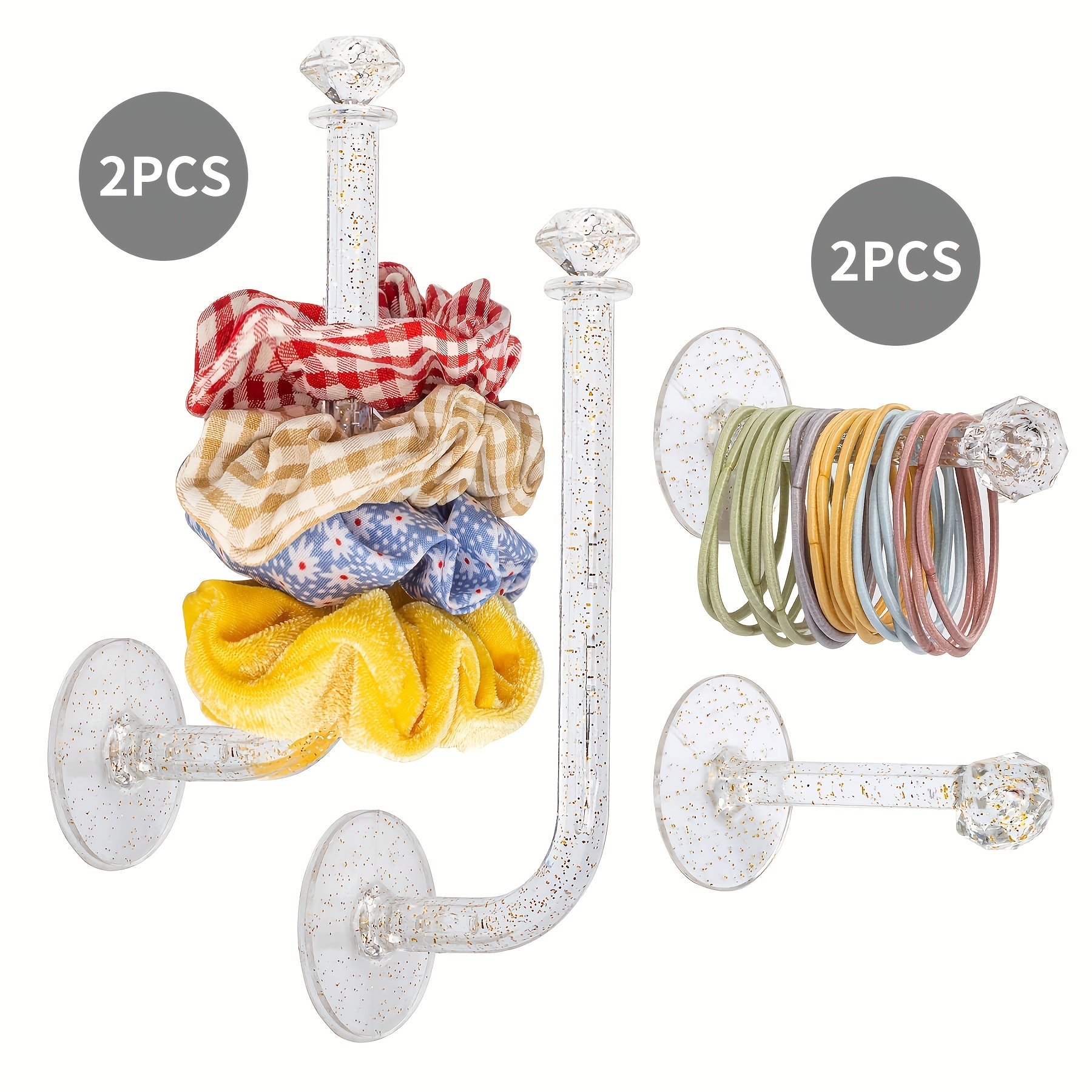 4pcs Headband Holder, Scrunchie Organizer Stand, Hair Accessories Organizer Storage Shelf For Headband Hairband Hair Ties, Clear