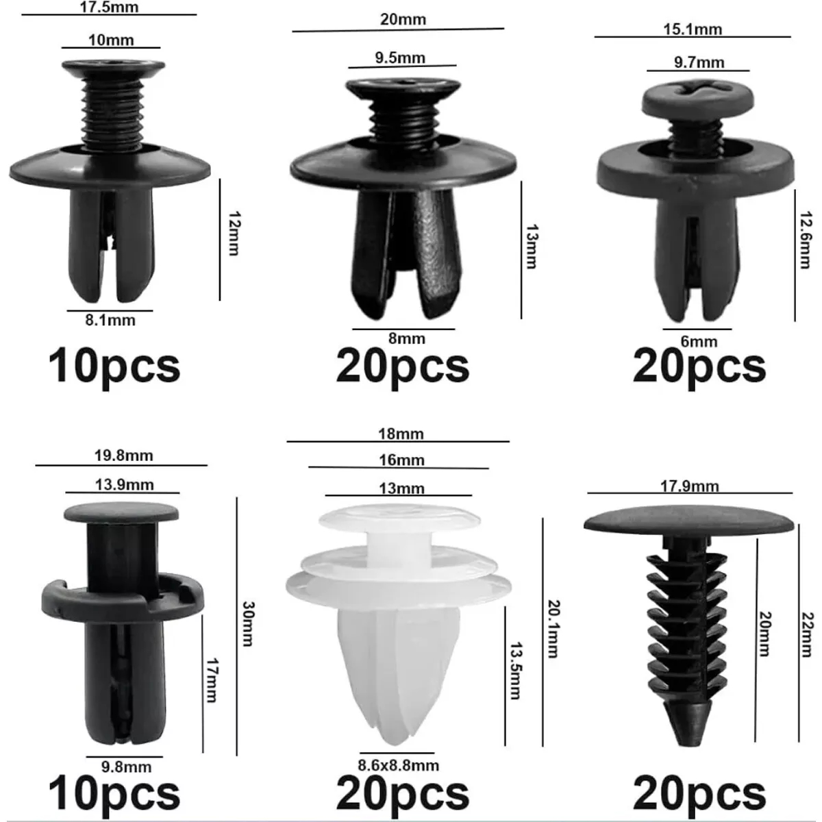 100pcs Mixed Car Plastic Clips Auto Fixing Door Closer Pin Removing Retainer Rivet Screws Disassembly Tools For Removal Products