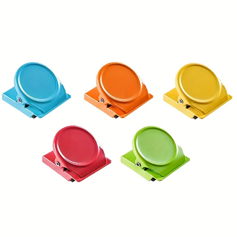 5pcs Magnetic Office & Fridge Clips - Multicolor, Multi-Use Document Organizers for Home and Kitchen Desk Assessories