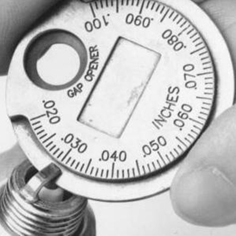 Herramienta de medición de espacio de bujía tipo moneda, rango de 0,6-2,4mm, herramienta de medición de huecos de bujía, 1 ud.