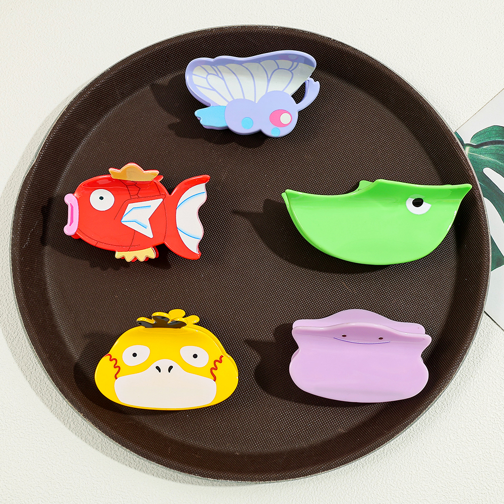 1 szt./5 szt. Spinka do włosów Pokemon dla kobiet, kreskówkowa spinka Pikachu dla dziewczynek, modna spinka-krab do włosów, eleganckie akcesoria do włosów dla pań