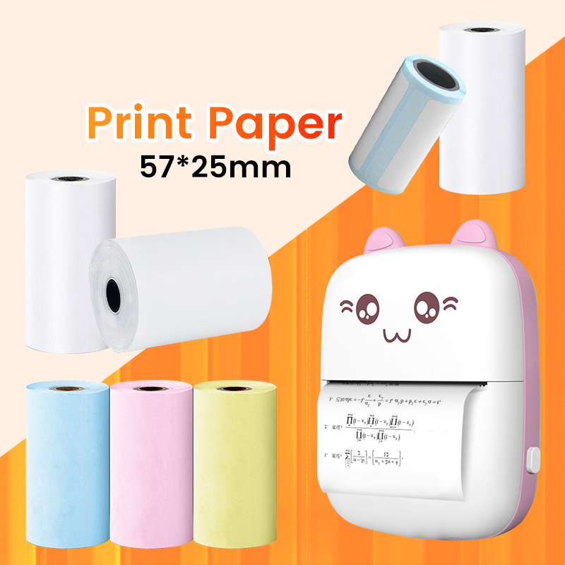 57*25mm Thermal Paper Label Sticker Self-adhesive HD Color Rolls Paper For Mini Printer Instant Print Kids Camera Photo Paper