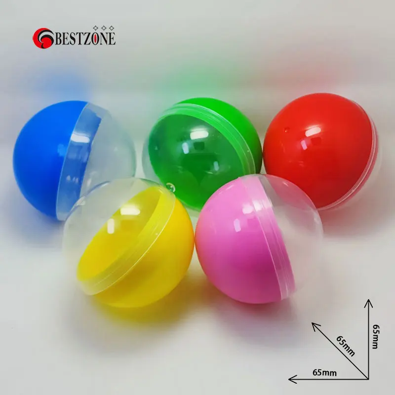 5Pcs D65MM 2.56Inch Plastic Toy Capsules Round Surprise Balls Draw Can Open Container Kids For Capsule Station Dispenser Machine