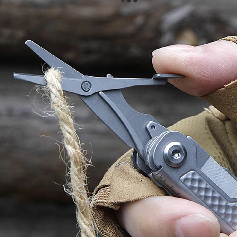 SWISS TECH 11 en 1 Mini cuchillo plegable multiherramienta EDC herramientas tácticas de supervivencia para acampar cuchillo de bolsillo al aire libre tijeras destornillador